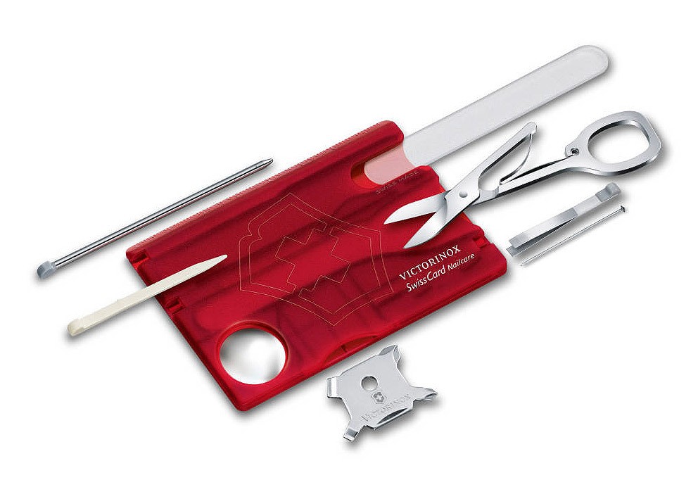 Victorinox SwissCard Nailcare Rot Transparent Schweizer Nagelset - 13 Funktionen Victorinox SwissCard Nailcare Rot Transparent Schweizer Nagelset - 13 Funktionen