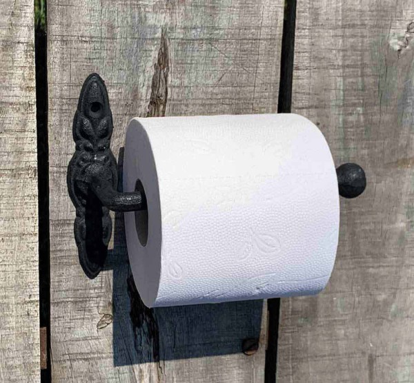 Toilettenpapierhalter WC-Rollenhalter Gusseisen Antik-Stil Schwarz
