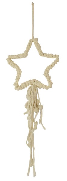 Makramee Stern Anhänger Baumwolle 16cm Boho Christbaumschmuck Weihnachtsdeko