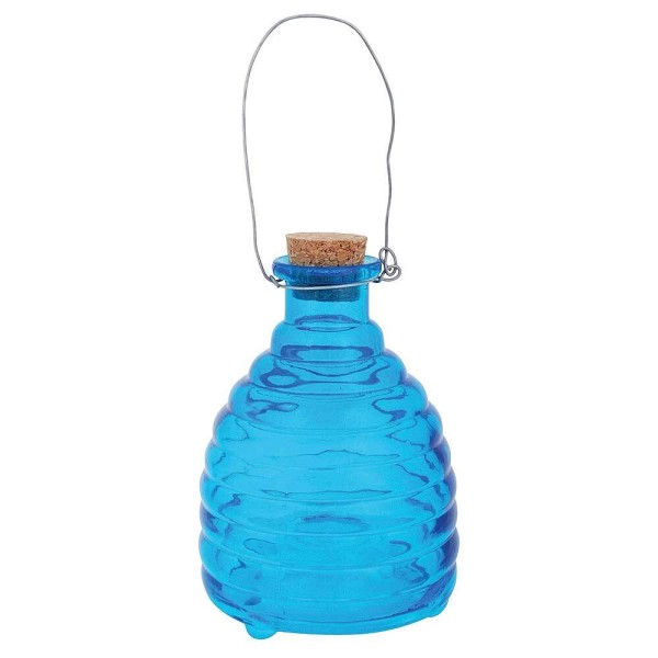 Wespenfalle Glas zum Aufhängen Insektenfalle Blau 13cm