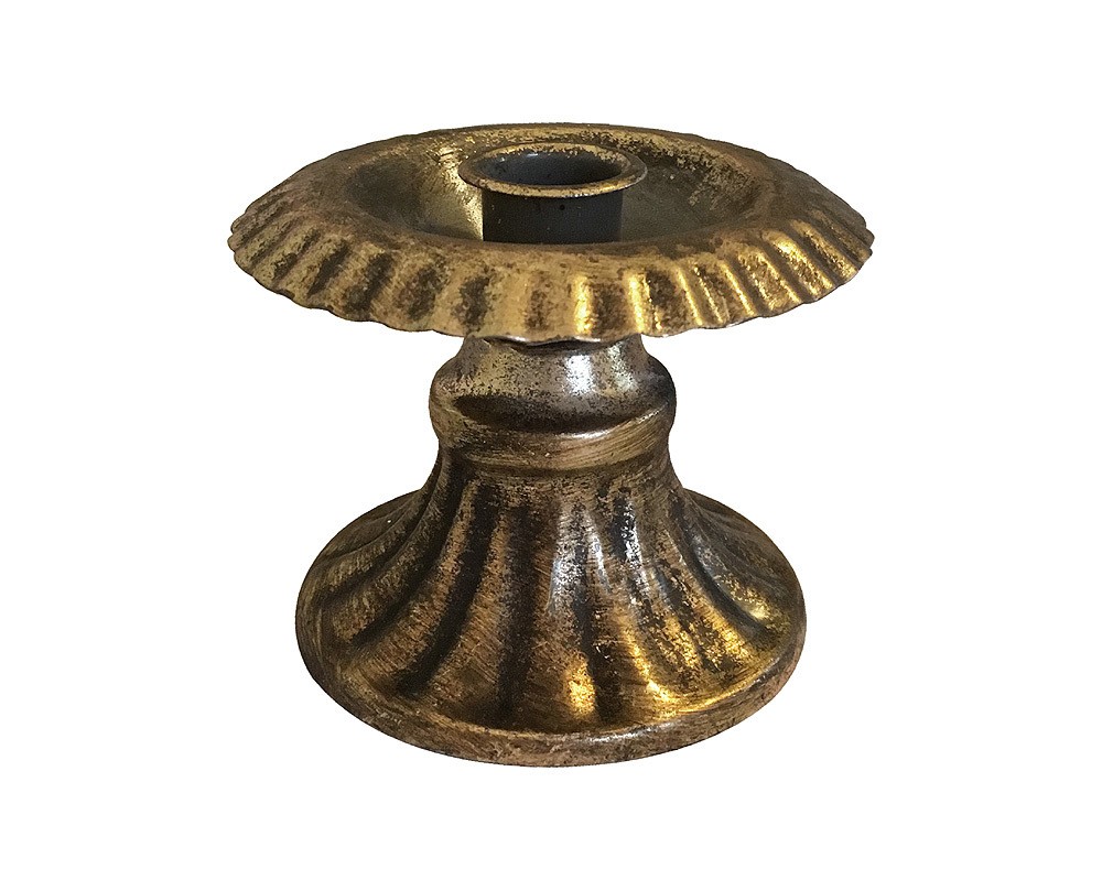 Kerzenhalter Kelch Antik-Stil Kerzenständer Metall gold patiniert 8,5cm