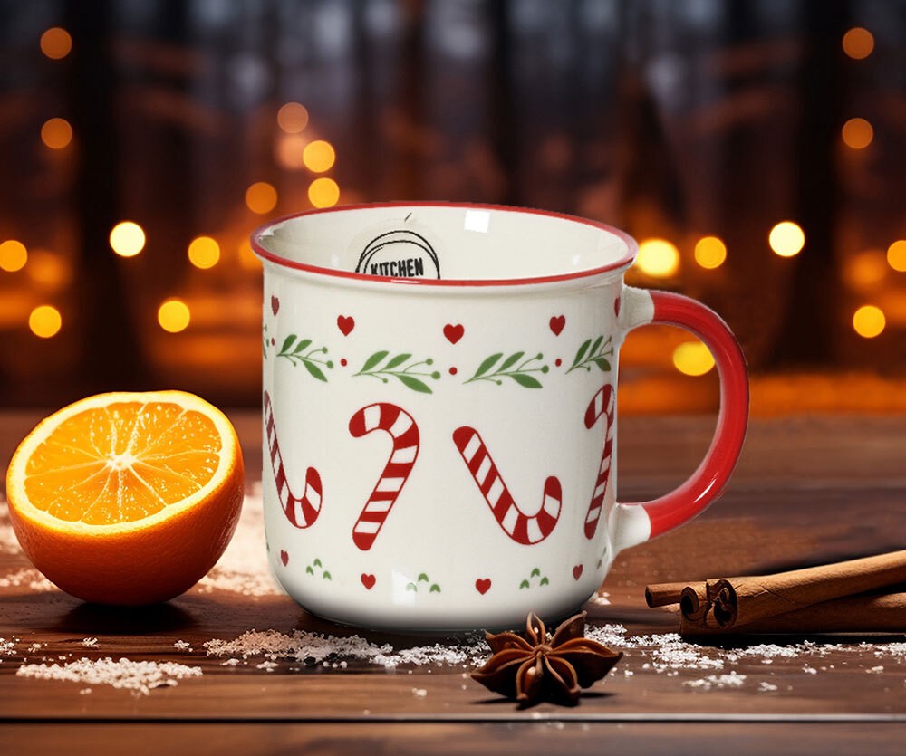 Weihnachtstasse Tasse Weihnachten Zuckerstange Winter-Kaffeetasse Glühweint günstig online kaufen