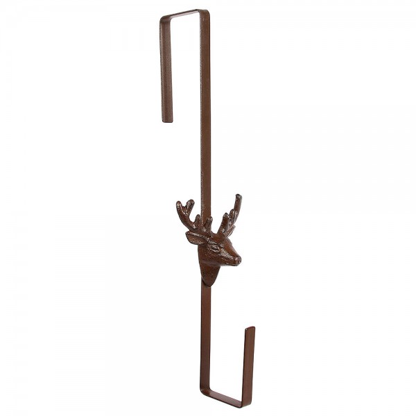 Türkranzhalter Hirsch Türhaken für Kränze Weihnachtskranz Gusseisen Braun