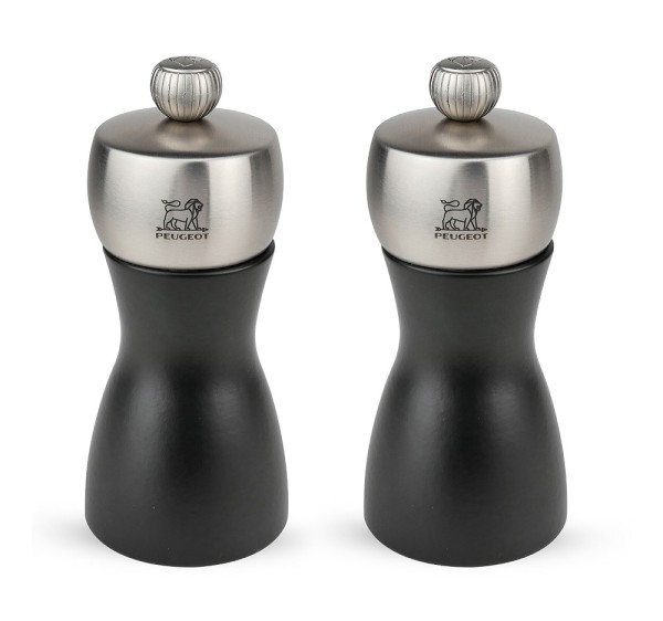 Peugeot Fidji Set Pfeffermühle & Salzmühle Holz Schwarz 12cm