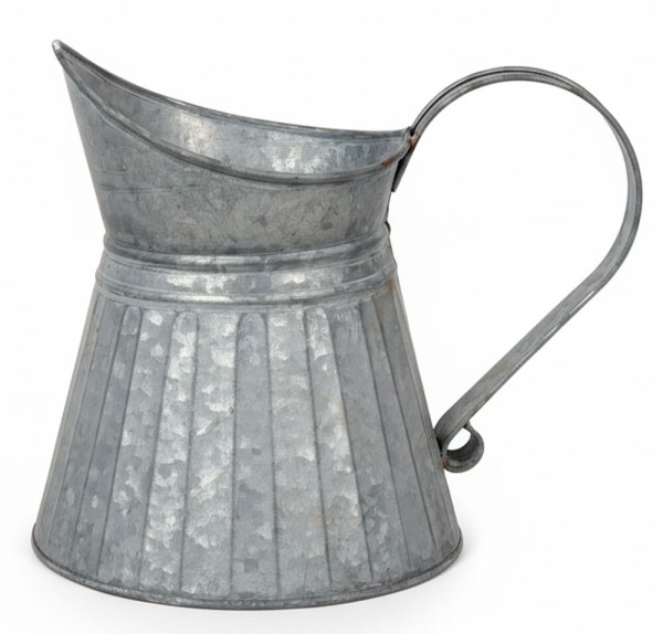 Großer Deko Krug Zink Zinkkrug zum Bepflanzen Zinkkanne Landhaus Vintage-Stil