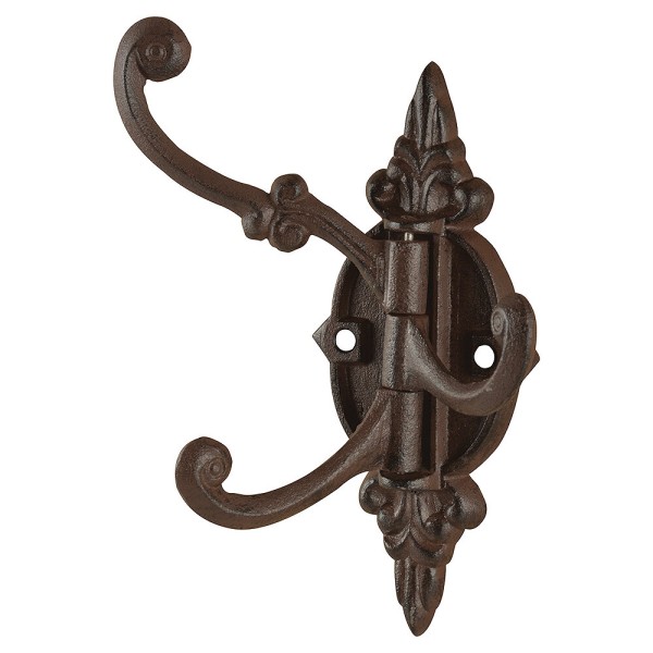 Wandgarderobe Nostalgie schwenkbar Garderobenhaken Gusseisen Braun 21cm