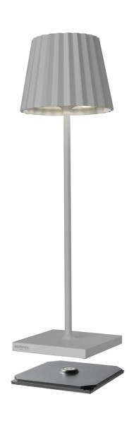 Sompex TROLL 2.0 Tischleuchte Grau Aluminium mit Akku dimmbar Outdoor 38 cm