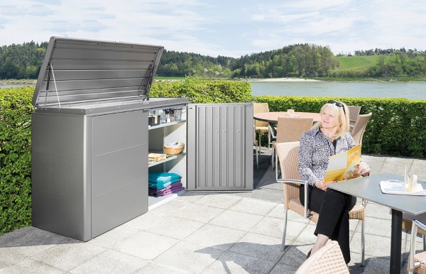 Biohort Highboard 160 Aufbewahrungsbox 160x70x118cm Quarzgrau-Metallic