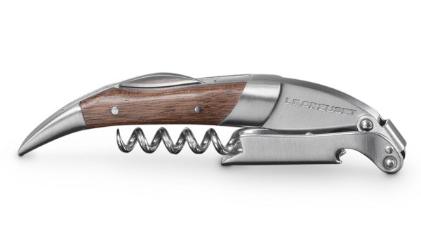 Le Creuset Premium Kellnermesser Sommeliermesser Holz Schwarze Walnuss