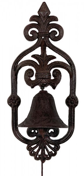 Türglocke Nostalgie Lilie Glocke Gusseisen Braun Antik-Stil Vintage