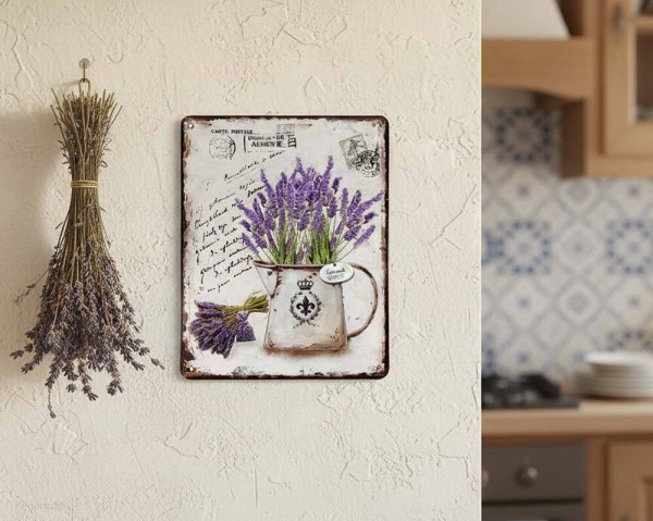 Blechschild Lavande Dekoschild Lavendel Provence Nostalgie Vintage 25x20cm