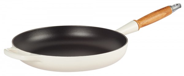 Le Creuset Bratpfanne mit Holzgriff Signature Gusseisen Meringue 28cm