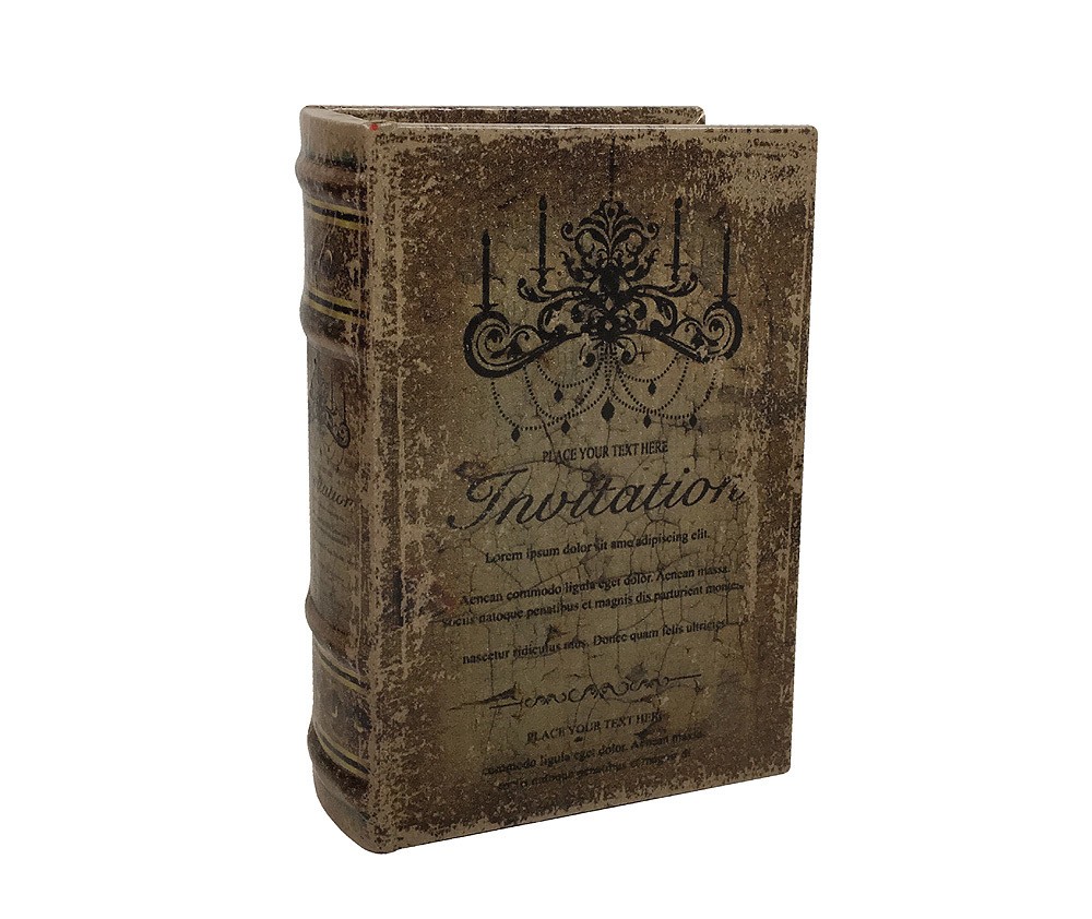 Hohles Buch mit Geheimfach Invitation für Einladung Hochzeit Antik-Stil 18cm