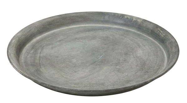 Tablett Rund Zink Vintage-Stil Zinktablett Dekotablett Zinkteller Landhaus