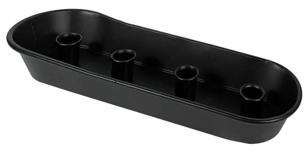 Kerzentablett Adventskranz Schwarz Metall Länglich Weihnachten 37cm