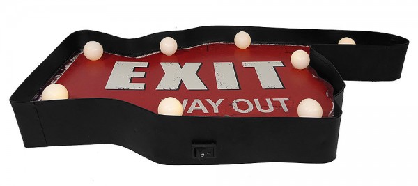 Wandleuchte EXIT LED Beleuchtung Wegweiser Hand Leuchtdeko Nostalgie Vintage