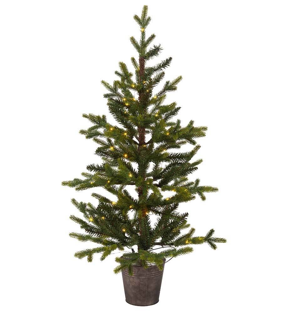 Weihnachtsbaum künstlich mit Beleuchtung klein 60cm mit Topf LED Warmweiß