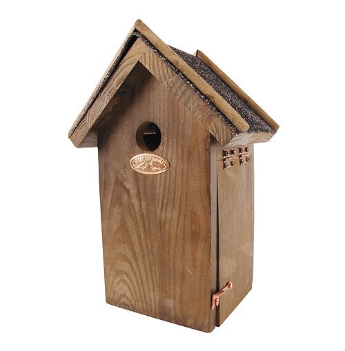 Vogelhaus für Blaumeisen Nistkasten Holz mit Bitumendach 27cm