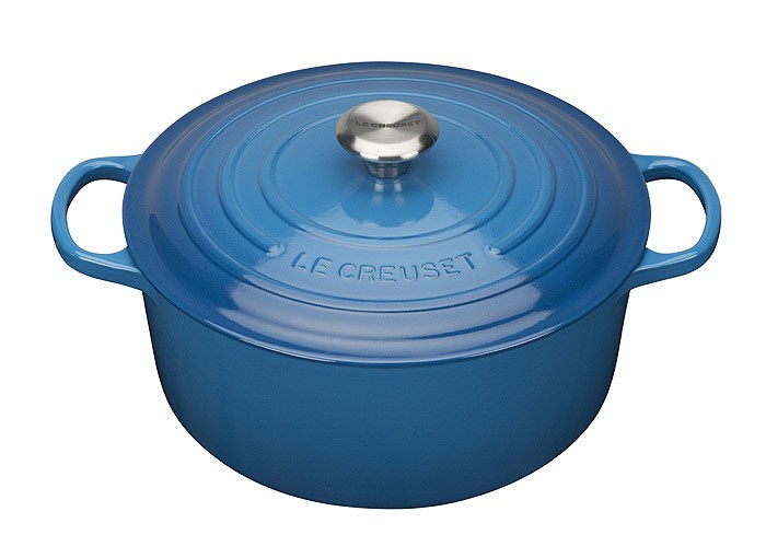 Le Creuset Bräter Signature Rund Gusseisen Marseille Blau 28 cm
