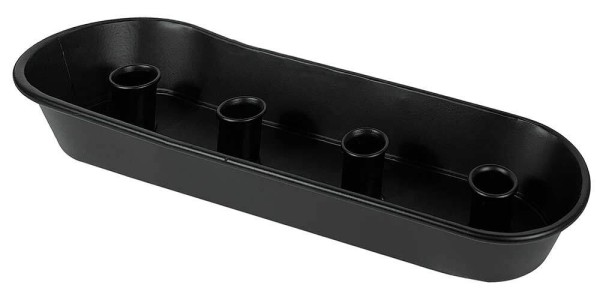 Kerzentablett Adventskranz Schwarz Metall Länglich Weihnachten 37cm