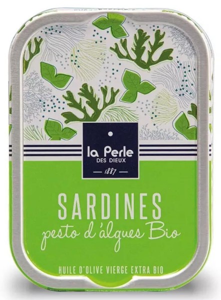 La Perle des Dieux Sardinen mit Algen-Pesto in Olivenöl Extra Verg. - Dose 115 g