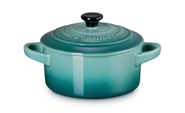 Le Creuset Mini Cocotte Steinzeug Bleu Riviera Blau 10X5cm