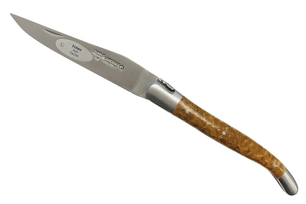 Laguiole en Aubrac Taschenmesser Spezialfliege guillochierte Platine Esche 12 cm