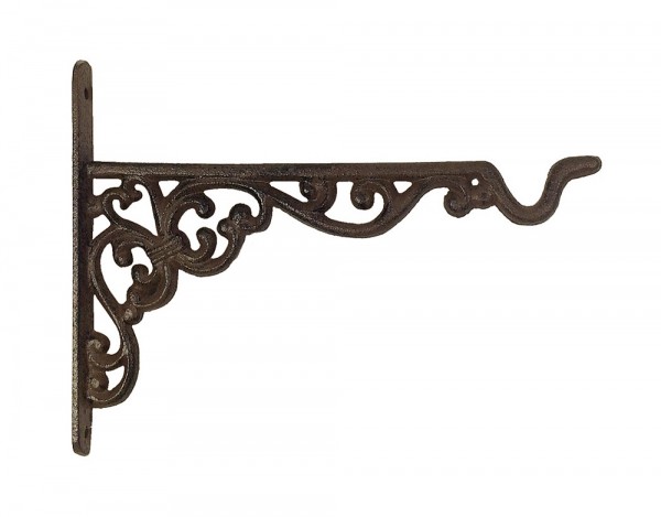 Wandhalterung für Blumenampel Blumentopf Haken Gusseisen Antik-Stil Braun 19,5cm