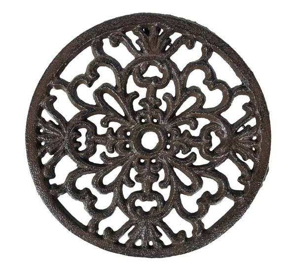 Topfuntersetzer Rund Untersetzer Vintage Gusseisen Braun Antik-Stil 17cm