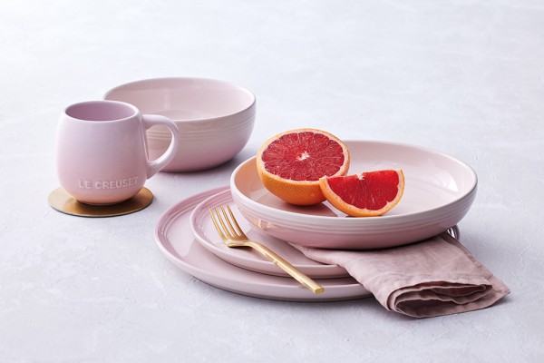 Le Creuset Frühstücksteller Coupe Steinzeug Shell Pink 22cm