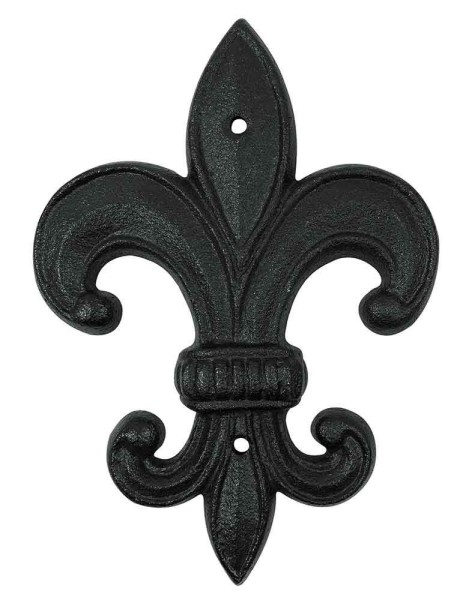 Lilie Deko Gusseisen Französische Fleur-de-Lys für Wand Antik-Stil Schwarz