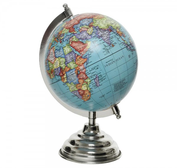 Globus Blau Weltkugel mit Ständer Standglobus Geografische Karte Ø 16cm
