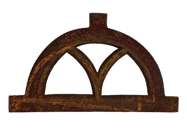 Stallfenster Halbrund Gusseisen Rostig Giebelfenster Nostalgie Antik-Stil 20x33cm
