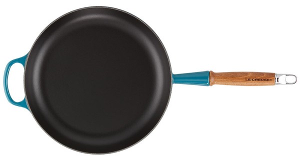 Le Creuset Bratpfanne mit Holzgriff Signature Gusseisen Deep Teal 28cm