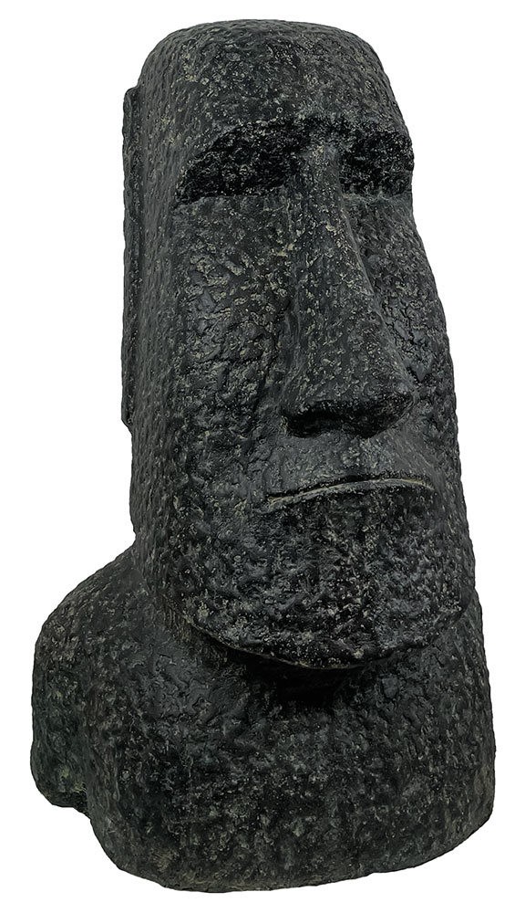Moai Kopf Osterinsel Figur Skulptur Steinguss Statue Kunststein Schwarz 64cm
