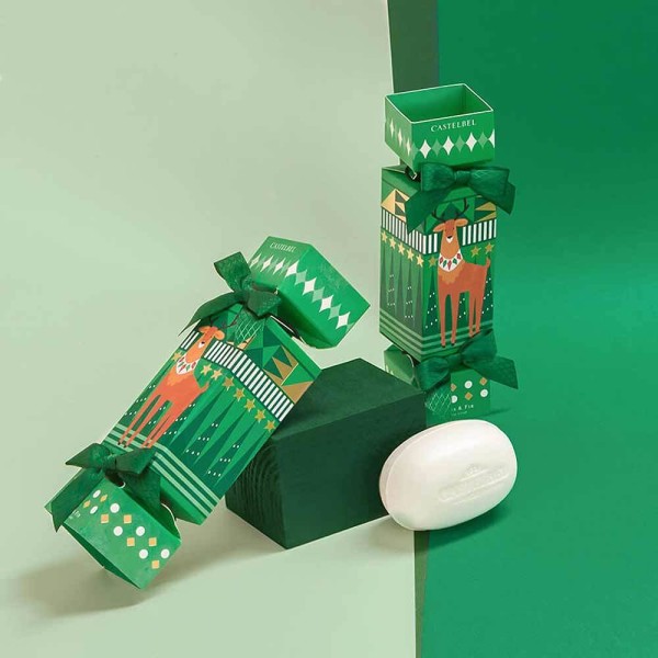 Castelbel Seife Rentier Geschenkset Weihnachten (Tannenduft) Olivenöl-Seife - 150g