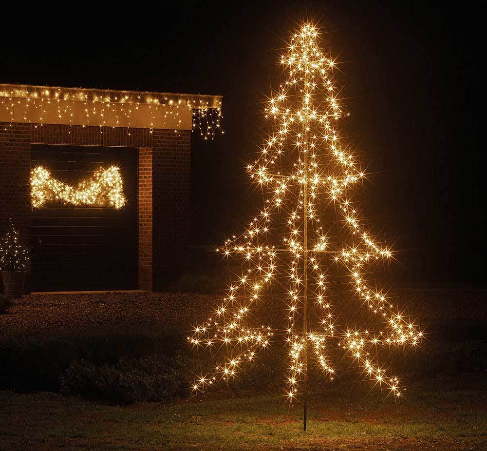 LED Lichterbaum Außen LED Weihnachtsbaum Warmweiß Schnellmontage Timer  Dimmbar