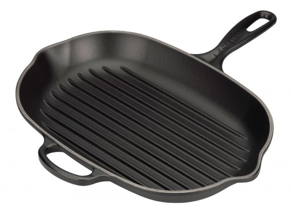 Le Creuset Grillpfanne Oval Signature Gusseisen Schwarz 32cm