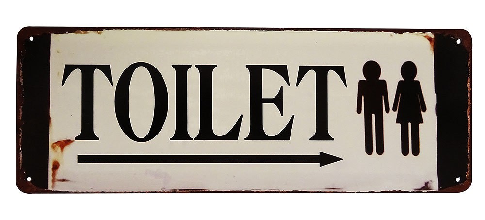 Blechschild TOILET Antik-Stil Toilettenschild Nostalgie Dekoschild 36x13cm