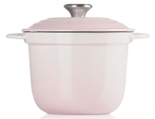 Le Creuset Cocotte Every Gusseisen mit Poteriedeckel Shell Pink 18cm