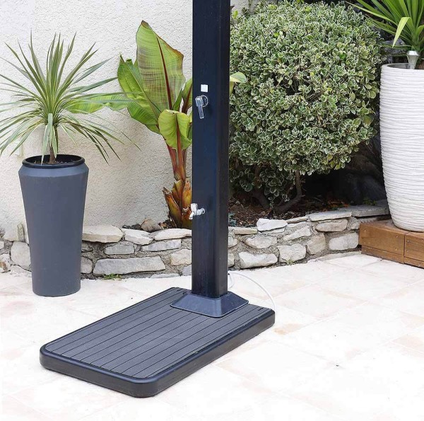 Ubbink Solaris 2 in 1 Bodenplatte Anthrazit für Solar Gartendusche SOLARIS