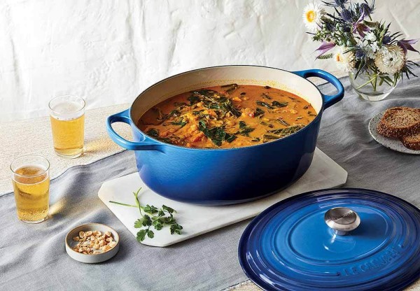 Le Creuset Bräter Signature Oval Gusseisen Azure Blau