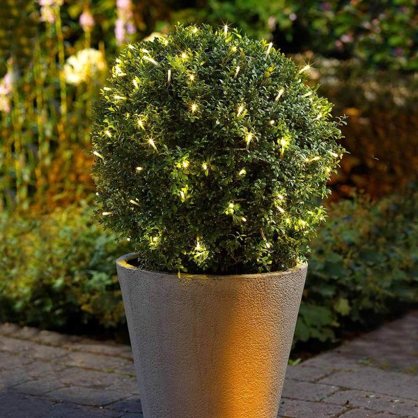 Solar Lichterkette Schwarz LED warmweiß 8 Modi Außenbereich Gartenbeleuchtung