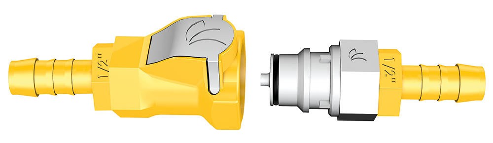 Lilie Push-and-Connect Ventiladapter und Schnellkupplung WeißGELB 10 mm