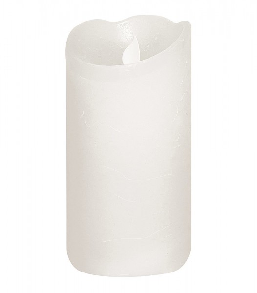 LED Kerzen 3 Stück Stumpenkerze Echtwachs Weiß tanzende Flamme mit Fernbedienung