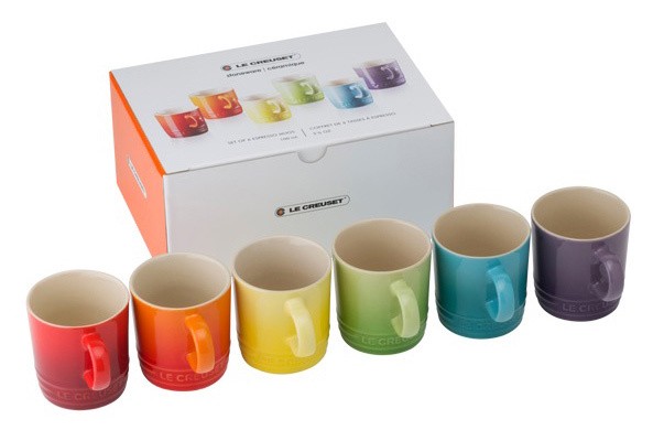 Le Creuset Espressotassen Set Regenbogen 6 Stück Steinzeug 100ml