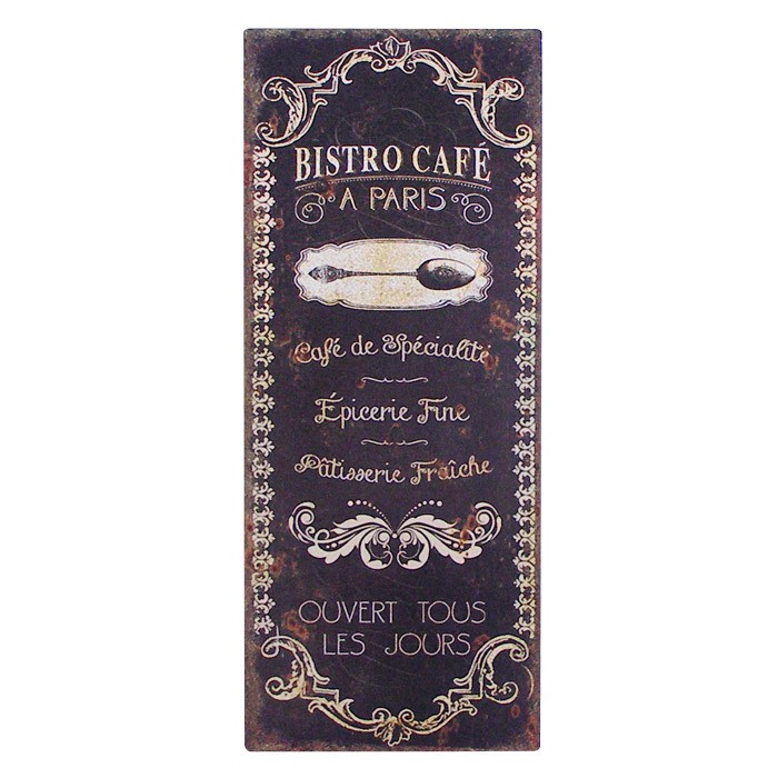 Nostalgisches Dekoschild BISTRO CAFE PARIS Blechschild 50x20cm