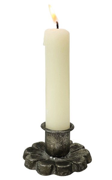 Kerzenständer Vintage Silber Gusseisen Kerzenhalter Antik-Stil Ø 6cm