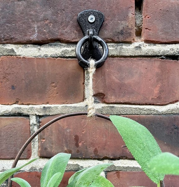 Anbindering Mauerring Befestigungsring Wandring Gusseisen Antik-Stil Schwarz