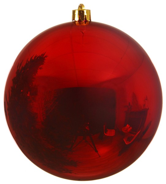 Große Weihnachtskugel 20 cm Rot Wetterfeste XL Christbaumkugel Außen und Innen